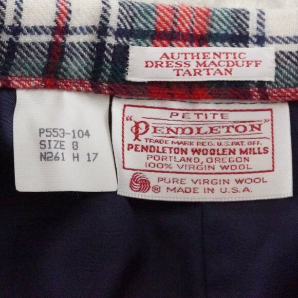 Pendleton Red and White Plaid Wool Midi Skirt - Picture 4 of 8